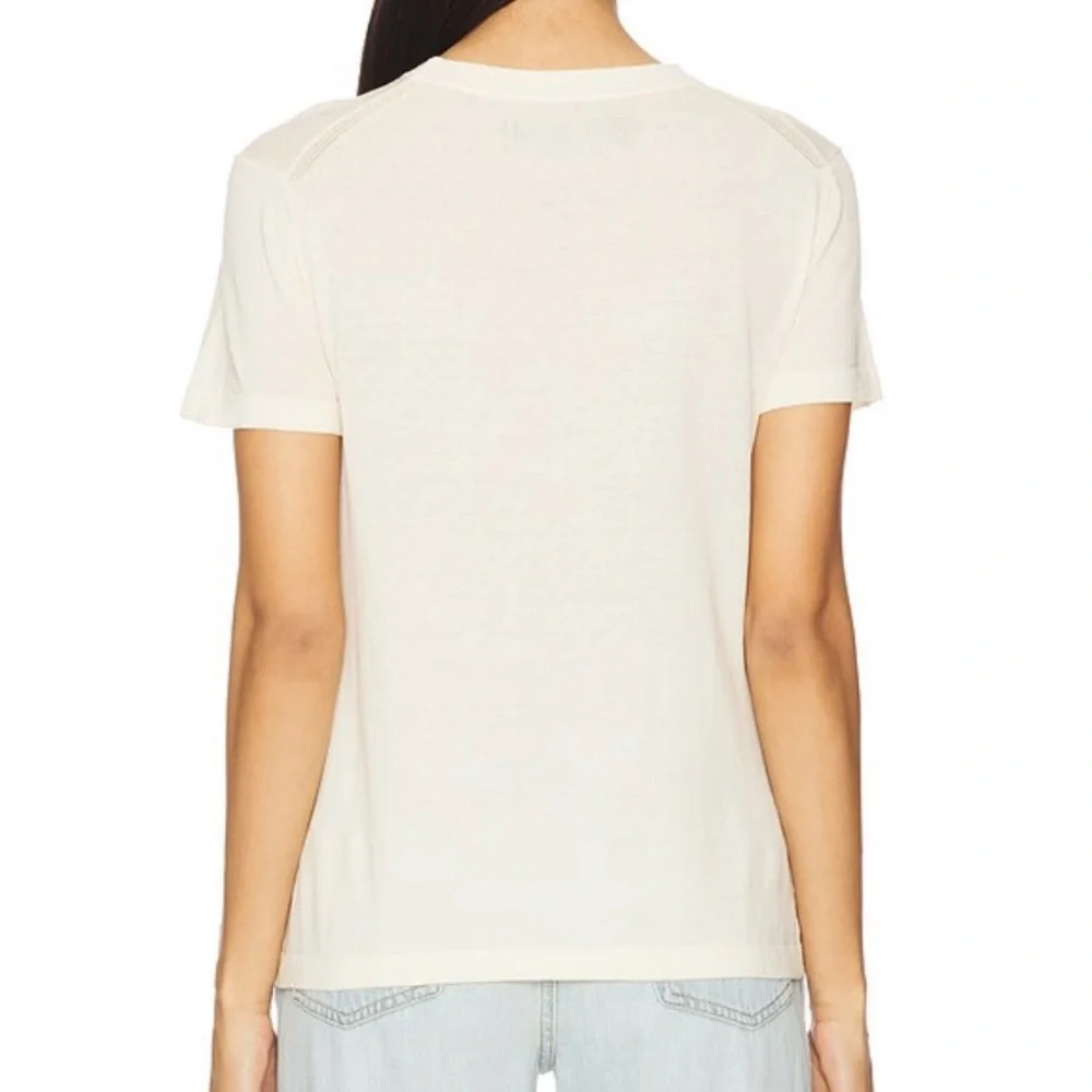 Enza Costa Silk Knit Perfect Tee Ecru NWOT Size Small - Picture 3 of 7